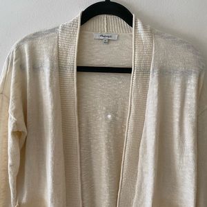 Madewell Bradley Cardigan Sweater Open Front Cream Long Sleeve Women’s Size XS